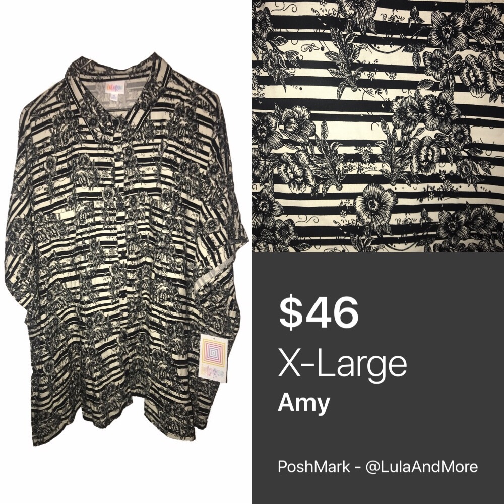 🆕 #23 LuLaRoe XL Amy Dolman Button Up Top - BNWT